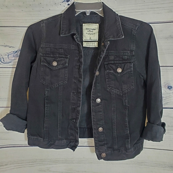 abercrombie black denim jacket